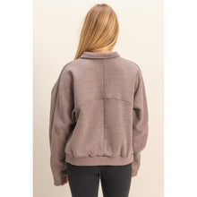 Load image into Gallery viewer, Comfy Half Zip Fleece Sweatshirt: TOMATO