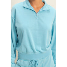 Load image into Gallery viewer, Half-Zip Burnout French Terry Pullover: TAFFY PINK