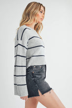 Load image into Gallery viewer, Emmanuelle Sweater: Heather Gray/Navy / Contemporary