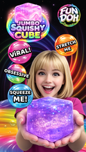Load image into Gallery viewer, Fun Doh JUMBO Squishy Cube Assortment - 6/Display: Wholesale Price