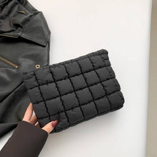 Load image into Gallery viewer, QUILTED PUFFY COSMETIC MAKEUP POUCH CLUTCH BAG | Fuchsia