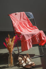 Load image into Gallery viewer, Trim Detail V-Neck Knit Mini Dress: CORAL