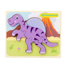 Load image into Gallery viewer, 3D Wooden Dinosaur Puzzle, Buckle Design for Early Education: Green / One Size