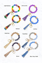 Load image into Gallery viewer, Color Silicone Beaded Key Ring Keychain: Nude Grey