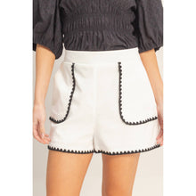 Load image into Gallery viewer, Scallop Trim High-Waisted Shorts: BEIGE
