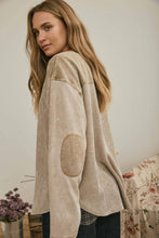 Load image into Gallery viewer, BOXY TEXTURED LONG SLEEVE WASHED KNIT TOP : BROWN