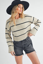 Load image into Gallery viewer, Emmanuelle Sweater: Heather Gray/Navy / Contemporary