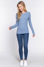 Load image into Gallery viewer, Long Sleeve Crew Neck Thermal Knit Top : HGY-h grey