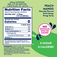 Load image into Gallery viewer, Sugar Free Peach Mango Energy Syrup - 375ml