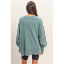 Load image into Gallery viewer, Oversized Seam Detail Long Sleeve Top: BLUE