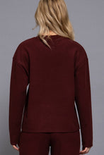 Load image into Gallery viewer, Long Sleeve Round Neck Soft Knit Top: BRG-maroon / L