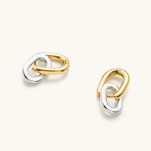 Load image into Gallery viewer, Mixed Metal Link Hoops