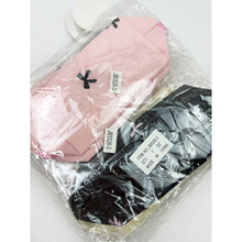 Load image into Gallery viewer, Embossed Cloth with Bow Embroidery Cosmetic Bag: Pink, Black, Or White