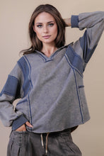 Load image into Gallery viewer, Mineral Washed Oversized French Terry Knit Top: MOCHA