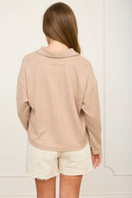 Load image into Gallery viewer, EXPOSED SEAM LONG SLEEVE TEXTURED KNIT POLO: DUSTY MINT