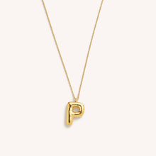 Load image into Gallery viewer, Bubble Initial Charm Necklaces- Gold: C