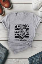 Load image into Gallery viewer, Distressed Tiger Unisex Round Neck Tee: H Grey/Brwn / S / Graphic T-Shirt