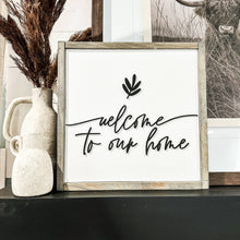 Load image into Gallery viewer, Welcome To Our Home Sign: Dark Walnut / 15x15