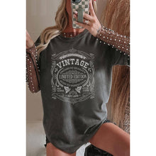 Load image into Gallery viewer, VINTAGE LIMITED EDITION OVERSIZED GRAPHIC TEE: MINERAL CHARCOAL / S-M-L-XL(1-2-2-1)