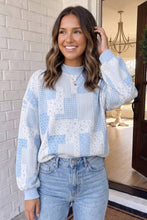 Load image into Gallery viewer, LAS Patchwork Floral Print Mock Neck Sweatshirt (S-XL): Green / L