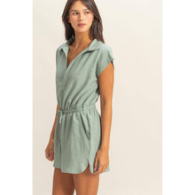 Load image into Gallery viewer, Sage Collared Romper