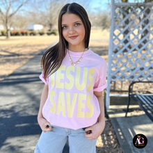 Load image into Gallery viewer, Jesus Saves: Blossom tee / M