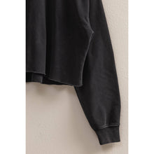 Load image into Gallery viewer, Blue Cropped Sweatshirt With Raw Hem