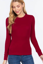 Load image into Gallery viewer, Long Sleeve Crew Neck Thermal Knit Top : HGY-h grey