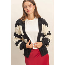 Load image into Gallery viewer, Oversized Scallop Pattern Knit Cardigan: D.GREEN