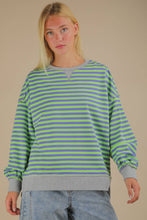 Load image into Gallery viewer, NT11927-Stripe Comfy Casual Oversized Knit Top: RED/CREAM / S-M-L/2-2-2