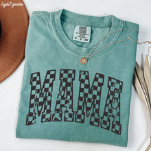 Load image into Gallery viewer, Mama Outline Checkered Tee: Espresso