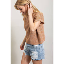 Load image into Gallery viewer, DROP SHOULDER RIB-KNIT SWEATER TOP : Brown