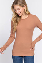 Load image into Gallery viewer, Long Sleeve Crew Neck Thermal Knit Top  : HGY-h grey

