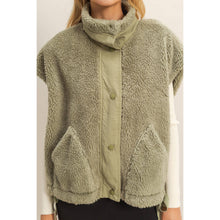Load image into Gallery viewer, Cozy Sherpa Vest Jacket with Tie-Up Side Details: BROWN
