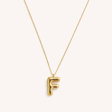 Load image into Gallery viewer, Bubble Initial Charm Necklaces- Gold: C
