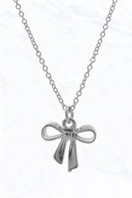 Load image into Gallery viewer, Petite Bow Pendant Necklace: Silver
