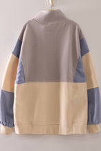 Load image into Gallery viewer, NT12353-Colorblock Half Snap Sweatshirt: BRICK / S-M-L/2-2-2
