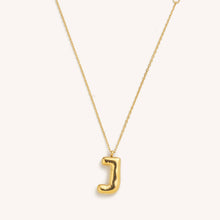 Load image into Gallery viewer, Bubble Initial Charm Necklaces- Gold: C

