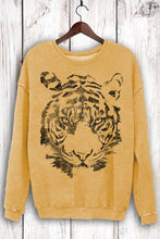 Load image into Gallery viewer, THE GOLDEN FOILED TIGER FACE MINERAL SWEATSHIRTS: White
