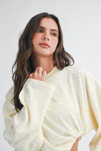 Load image into Gallery viewer, Oversized Stripe Long Sleeve Top: Chocolate / Contemporary

