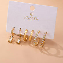 Load image into Gallery viewer, Crystal-Accented Gold Hoop Earring Set | 80E61945: Gold
