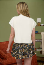 Load image into Gallery viewer, MOCK NECK POCKET DETAIL SHORT SLEEVE KNIT SWEATER: LIGHT TAUPE
