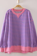 Load image into Gallery viewer, NT11927-Stripe Comfy Casual Oversized Knit Top: RED/CREAM / S-M-L/2-2-2
