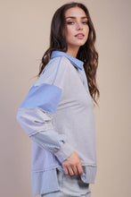 Load image into Gallery viewer, Color Block Solid &amp; Stripe Casual Knit Top: SAGE
