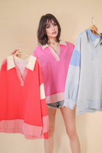 Load image into Gallery viewer, Color Block Solid &amp; Stripe Casual Knit Top: SAGE
