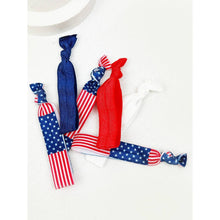 Load image into Gallery viewer, American Flag Hair Tie Bracelet Set: MIX COLOR / ONE
