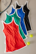 Load image into Gallery viewer, Color Block Activewear Mini Dress W/ Bra Cap: TOMATO
