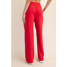 Load image into Gallery viewer, MODAL SCUBA PIPING STRAIGHT PANT: Black/Cream
