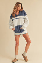 Load image into Gallery viewer, Lari Hooded Sweatshirt: White / Blue / Pullover
