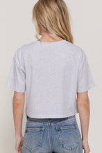 Load image into Gallery viewer, Short Sleeve Crew Neck Oversize Crop Cotton Knit Tee: RED-red / L
